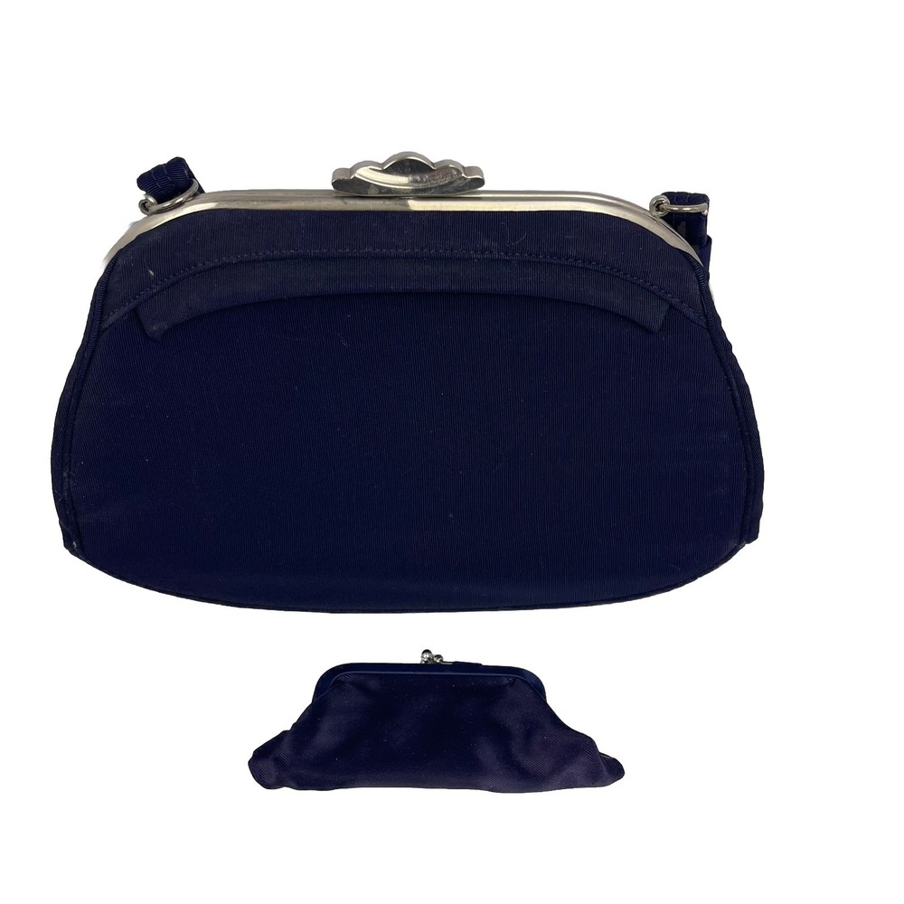 VTG 1940's Garay Black Evening Bag‎ w Coin Purse Clasp Closure Wedding Costume